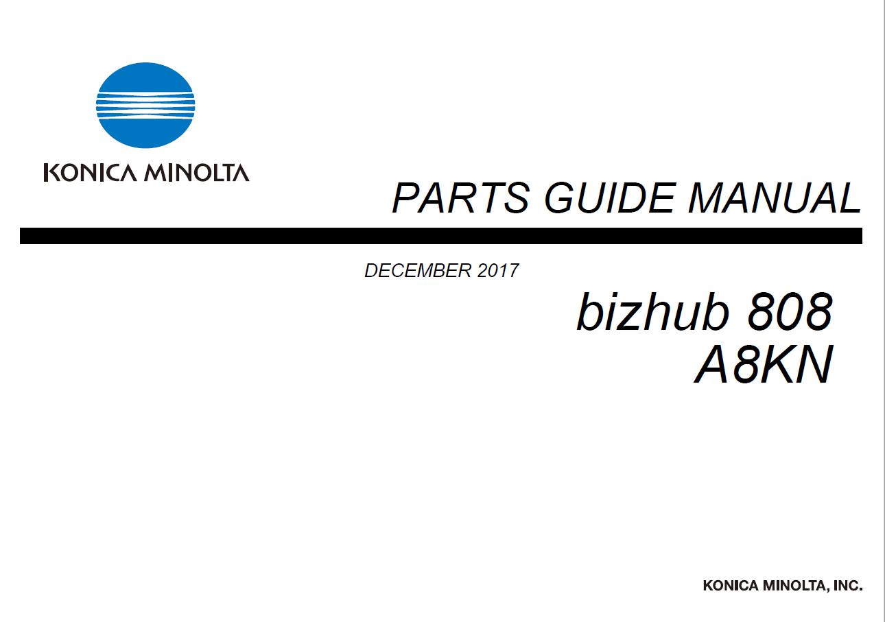 Konica-Minolta bizhub 808 Parts Manual-1 Konica-Minolta bizhub 808 Parts Manual-1